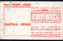 Tourcoing  (59)  Buvard MAISON BARGUEET LEBLANC Chauffage Ménage   (M5150) - Chocolat