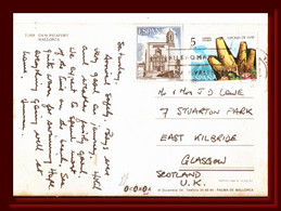 1979 ? Espana Spain Tarjeta De Mallorca Ca'n Picafort Enviada A Escocia Postcard 2scans - Altri & Non Classificati