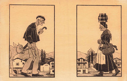 Pays Basque * Jour De Marché , D'après Jacques Le Tanneur * Homme Et Femme Du Pays * Cpa Illustrateur - Autres & Non Classés