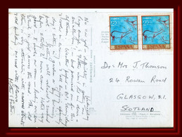 1970? Espana Spain Tarjeta De Marbella Circulada A Escocia 2scans - Altri & Non Classificati