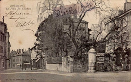 Delcampe - BOURGOIN    ( ISERE )    LA PLACE DU CHATEAU   ( PUBLICITE : " CHOCOLAT PLANTEUR " ) - Bourgoin
