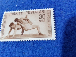 TÜRKİYE--1949 --30K   .THE. 5TH. EUROPEAN WRESTİNG CHANPİONSHİPS  DAMGASIZ - Unused Stamps