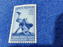 TÜRKİYE--1949 --20K   .THE. 5TH. EUROPEAN WRESTİNG CHANPİONSHİPS  DAMGASIZ - Unused Stamps