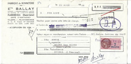 Delcampe - Traite 1958 / 70 PLANCHER BAS / Fabrique De Bonneterie BALLAY - Wechsel