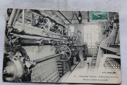 Delcampe - Cpa 1910, Caudry, Fabrication Du Tulle, Métiers à Faire La Dentelle, Nord 59 - Caudry