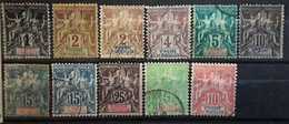 ST SAINT PIERRE ET MIQUELON 1892 - 1900, Type Groupe 11 Timbres Avec Nuances  Entre Yvert No 59 - 73 , Obl TB - Used Stamps