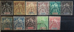 ST SAINT PIERRE ET MIQUELON 1892 - 1900, Type Groupe 11 Timbres Avec Nuances  Entre Yvert No 59 - 73 , Obl TB - Gebraucht