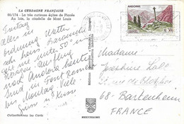 ANDORRE  -  TIMBRE  N° 159  -   CROIX GOTHIQUE -  1961   -    SEUL SUR LETTRE - 1970 - Lettres & Documents