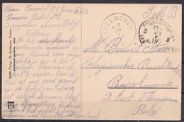 Service Militaire PMB 5 BLP 21/II/1919 De XANTEN Vers RUPELMONDE - Cachet De Fortune 1919 - OC38/54 Occupazione Belga In Germania