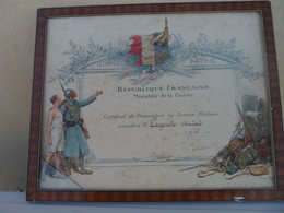 Delcampe - DOCUMENT  REPUBLIQUE FRANCAISE CERTIFICAT PREPARATION SERVICE MILITAIRE 1923 40  X 31 CM - Documents