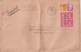 1937 - TARIF 2F45  ! Sur ENVELOPPE GF "IMPRIMES" De PARIS => ROUEN - Tarifas Postales