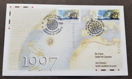 Canada Italy Joint Issue 500th John Cabot's Discovery America 1997 Ship Map (joint FDC) *dual PMK - Brieven En Documenten