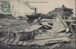 Delcampe - CPA CP Maroc Les Méfaits De La Mer à Casablanca YT Blanc 111 CAD 16 2 1913 - Casablanca