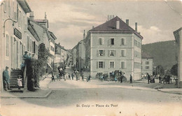 Ste-Croix Sainte-Croix Place Du Pont Animée 1904 - Sainte-Croix 