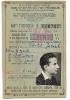 CARTE D'IDENTITE, 1943 - CHEMIN DE FER FRANCAIS ET ALGERIENS - Guerre 1939-1945 - WW2 - TR - Andere & Zonder Classificatie