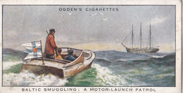 Smugglers & Smuggling 1932  - 48 Baltic Smuggling, Motor Launch -  Ogdens Original Cigarette Card - - Ogden's