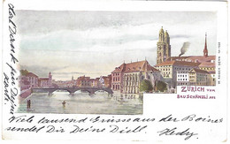 Zürich Vom Bauschänzli Aus Litho 1900 - ZH Zürich