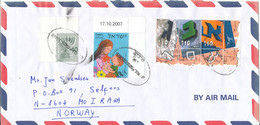 Israel Air Mail Cover Sent To Norway 3-3-2008 Topic Stamps - Poste Aérienne