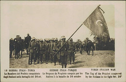 Delcampe - LIBIA / LYBIA - ITALY / TURKEY WAR - THE FLAG OF THE PROPHET CONQUERED BY THE ITALIANS -  RPPC POSTCARD 1910s (11851) - Libyen