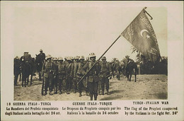 LIBIA / LYBIA - ITALY / TURKEY WAR - THE FLAG OF THE PROPHET CONQUERED BY THE ITALIANS -  RPPC POSTCARD 1910s (11851) - Libia