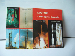 Delcampe - KOUROU CENTRE SPATIAL GUYANAIS VERONIQUE 1968 DIAMANT 1970 EUROPA 1971 ARIANE 1 1980 ARIANE 3 1984 ARIANE 4 1988 CPM 94 - Astronomie