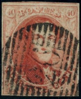 BELGIQUE - COB 12 - 40C ROUGE MEDAILLON MARGES OBLITERE - 1858-1862 Medaillons (9/12)