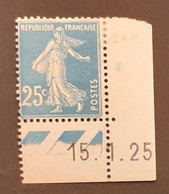 Semeuse 25 C. Bleu 140 Avec Coin Daté TRES RARE - 1906-38 Semeuse Camée