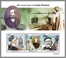 DJIBOUTI 2022 MNH Louis Pasteur Dogs Hunde Chiens M/S - IMPERFORATED - DHQ2305 - Louis Pasteur