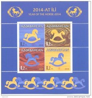 Delcampe - 2014. Azerbaijan, Year Of The Horse, S/s, Mint/** - Aserbaidschan