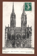 Delcampe - (RECTO / VERSO) AVRANCHES EN 1911 - EGLISE NOTRE DAME - PROFIL DE LA FACADE PRINCIPALE - BEAU CACHET - CPA - Avranches