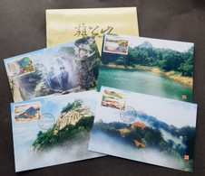 China Jigong Mountain 2005 Lake Waterfall Park Garden Mountains Mount (maxicard) *concordance Postmark - Lettres & Documents