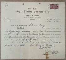 INDIA 1942 GOPAL TRADING COMPANY LIMITED....SHARE CERTIFICATE - Industrie