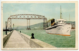 United States 1911 Postcard Duluth, Minnesota - Ship Canal & Aerial Bridge; Duluth & Minneapolis RPO Postmark - Duluth