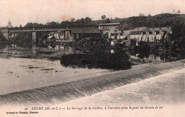 Delcampe - Segré - Le Barrage De La Rivière, Le Pont Du Chemin De Fer - Segre