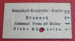 Bahnhof-Eintritts-Karte (Biglietto D'ingresso Nella Stazione) Auer / Ora (k.k. Priv. Südbahn) - Europa