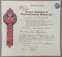 INDIA 1960 BENGAL CHEMICAL & PHARMACEUTICAL WORKS LIMITED.....SHARE CERTIFICATE - Industrie