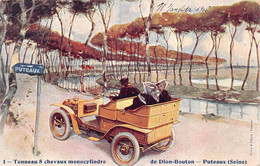 Delcampe - PIE-23-JMT. 216 : TONNEAU 8 CHEVAUX MONOCYLINDRE DE DION-BOUTON. PUTEAUX. PUBLICITE AUTOMOBILE - Puteaux