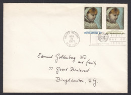 1971 United Nations New York Plain First Day Cover Displaying Pablo Picasso Art Stamps To Binghamton NY - Covers & Documents