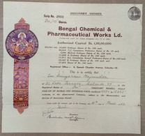 INDIA 1962 BENGAL CHEMICAL & PHARMACEUTICAL WORKS LIMITED.....SHARE CERTIFICATE - Industrie