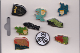 Delcampe - BRETAGNE LOT DE 9 PINS DE LA BRETAGNE AVEC ATTACHES SERIE LIMITEE - Non Classés