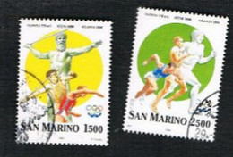 SAN MARINO - UN  1486.1487  - 1996  MODERN OLYMPIC GAMES CENTENARY   -  USED° - Usados