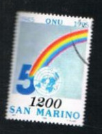 SAN MARINO - UN 1451 - 1995 O.N.U. 50^ ANNIVERSARY - USED° - Oblitérés