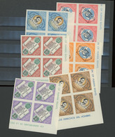 1963 Droits De L'Homme. Human Right A.Lincoln  Imperfoirate Blocks Of 4 ** N.H.     Cote 20,00 €. Cornet Of Sheet - Unused Stamps