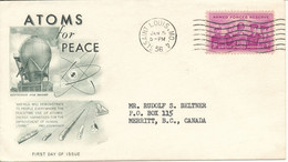 USA FDC Saint Louis 5-1-1956 Atoms For Peace With Nice Fleetwood Cachet - 1951-1960