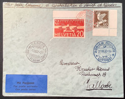 1932 Sonderflug SELTENE VARIANTE Interlaken-Zürich+GENÉVE! POSTE AÉRIENNE SUISSE (Schweiz Erstflug Brief First Flight - Cartas & Documentos