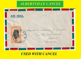 1948 ALBERTVILLE BELGIAN CONGO LETTER [1] MASKS COB 290 TO BELGIUM = HERSTAL [TYPE 8A3] - Covers & Documents