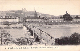 FRANCE - 69 - LYON - Pont De La Guillotière - Hôtel Dieu Et Côteau De Fourvière - ER - Carte Postale Ancienne - Autres & Non Classés