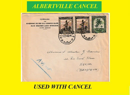 1946 ALBERTVILLE BELGIAN CONGO / CONGO BELGE [7] LETTER TO BELGIUM (HERSTAL) WITH COB 234+245 STAMPS - Covers & Documents