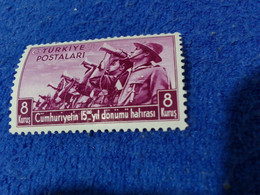 TÜRKİYE--1938 -- 8K  CUMHURİYETİN 15. YILI  DAMGASIZ - Unused Stamps