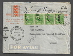 PORTUGAL AIRMAL COVER - UNITED STATES COVER - BOSTON 1949 (PLB#03-19) - Brieven En Documenten